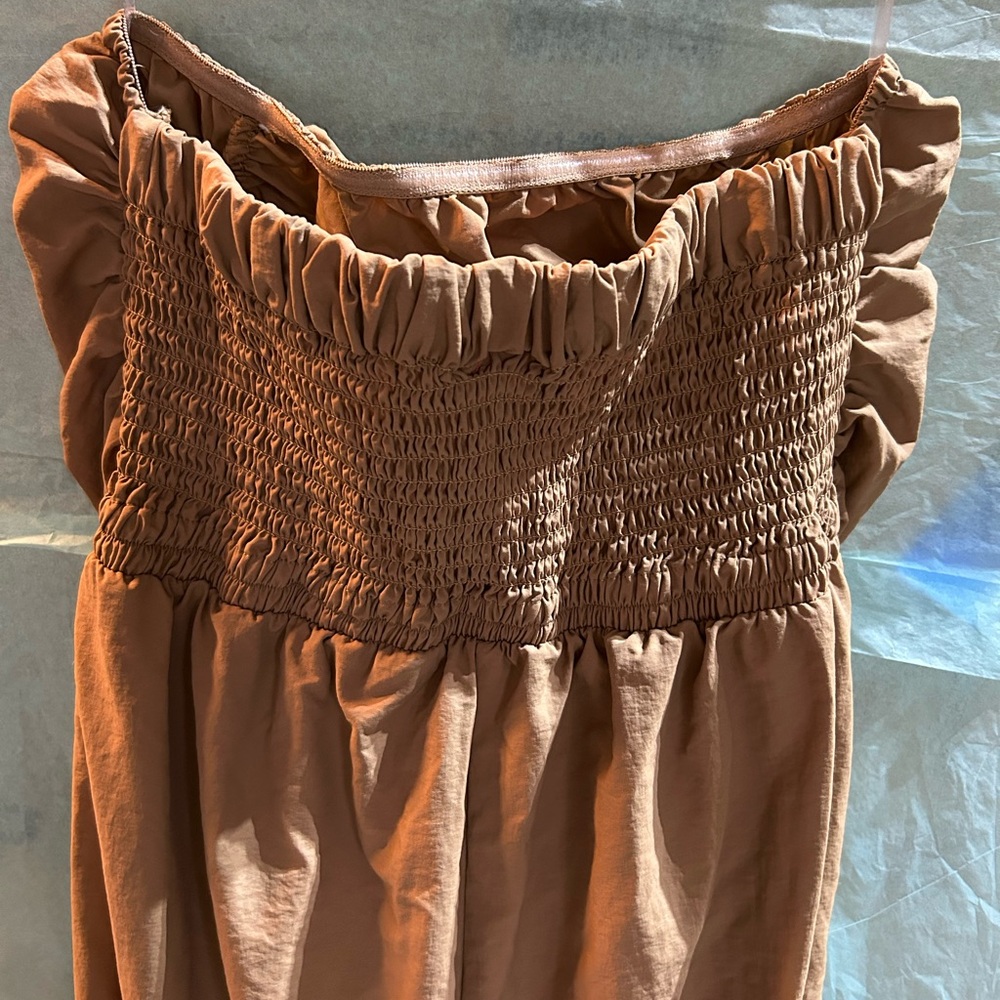 Women's Tan Jumpsuit - Picture 5 of 9